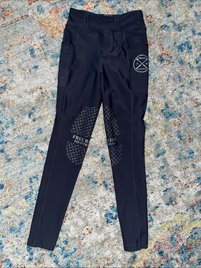 Kids Black Equestrian Grip Riding Leggings